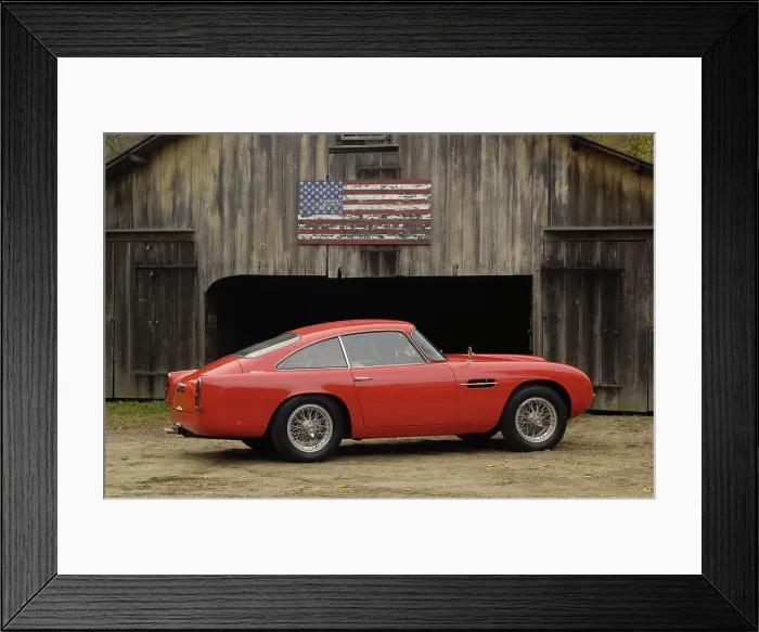 Framed Print : Aston Martin DB4 GT by Touring 1960. Artist: Simon Clay