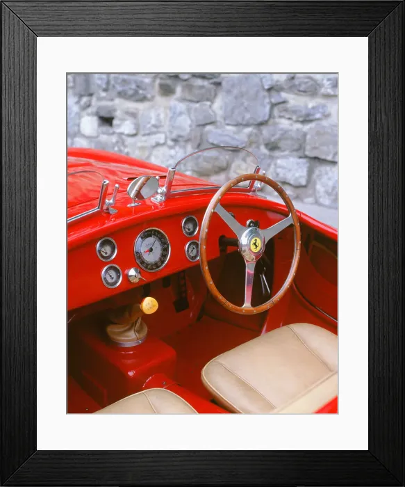 Framed Print : 1949 Ferrari 166 Barchetta interior Framed Print : 1949 Ferrari 166 Barchetta interior