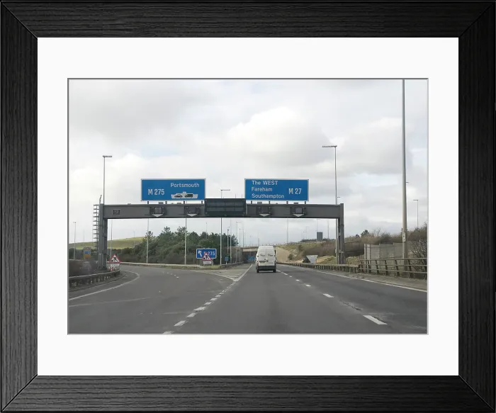 Framed Print : Junction 12 Westbound on M27 in Hampshire Framed Print : Junction 12 Westbound on M27 in Hampshire