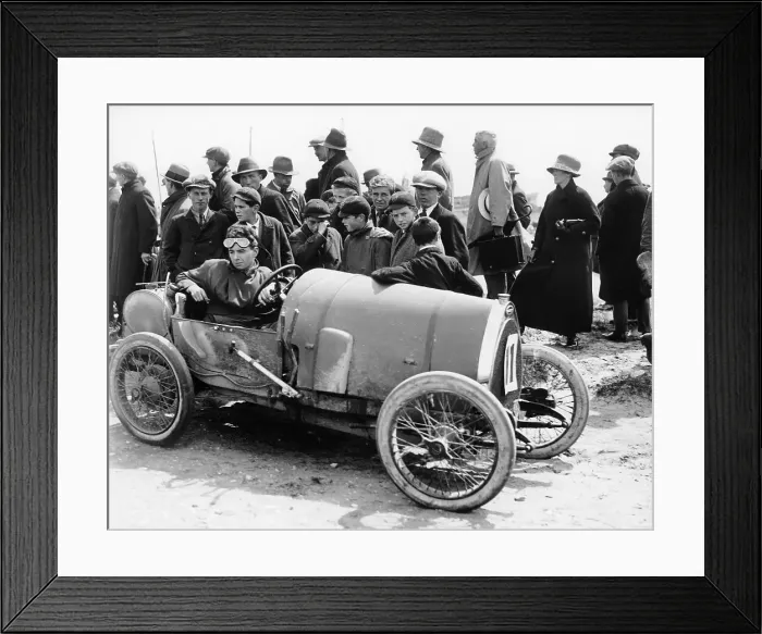 Framed Print : Raymond Mays in a Bugatti, Porthcawl Sands, Wales, (1920s?) Framed Print : Raymond Mays in a Bugatti, Porthcawl Sands, Wales, (1920s?)