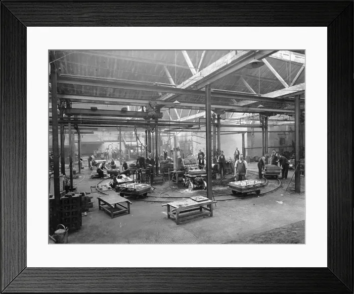 Framed Print : Aluminium belt, Wolseley foundry, 1920s Framed Print : Aluminium belt, Wolseley foundry, 1920s