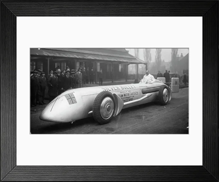 Framed Print : Kaye Don with the Sunbeam Silver Bullet, 1930 Framed Print : Kaye Don with the Sunbeam Silver Bullet, 1930