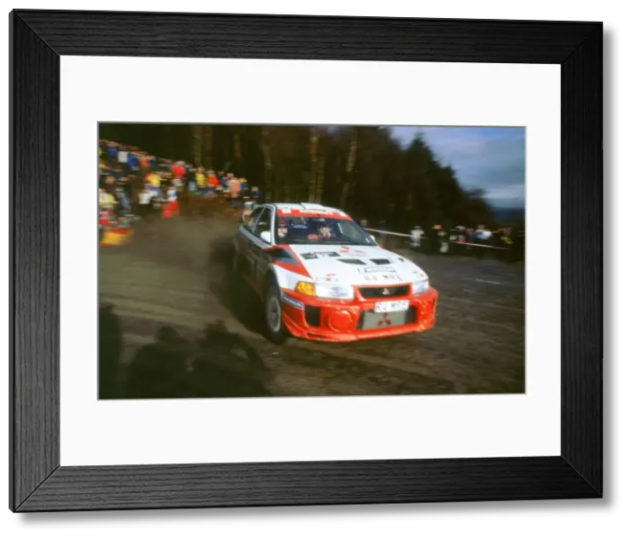 Framed Print : Mitsubishi Lancer Evo, Richard Burns, winner 1998 Network Q Framed Print : Mitsubishi Lancer Evo, Richard Burns, winner 1998 Network Q