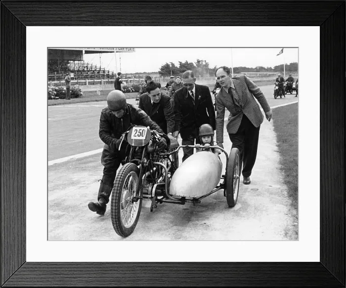 Framed Print : 1930 Brough Superior at the VSCC 21st birthday party, 1955 Framed Print : 1930 Brough Superior at the VSCC 21st birthday party, 1955