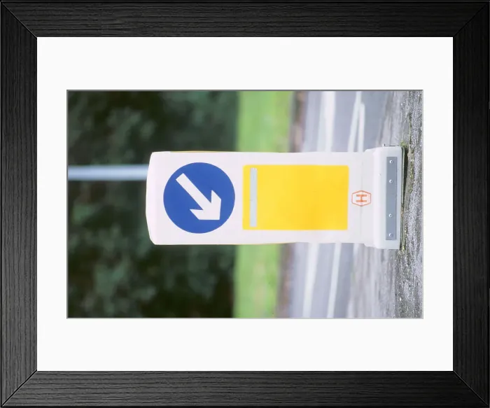 Framed Print : Keep left bollard