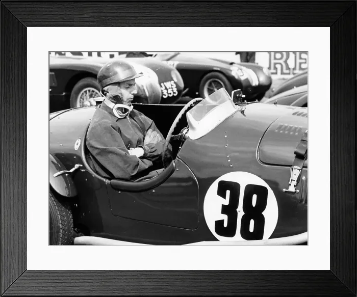 Framed Print : Tony Brooks at a BARC Members meeting at Goodwood, West Sussex, 1954 Framed Print : Tony Brooks at a BARC Members meeting at Goodwood, West Sussex, 1954