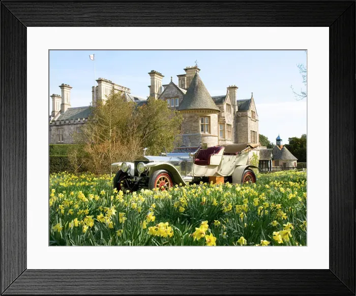 Framed Print : 1909 Rolls Royce in front of Palace House, Beaulieu Framed Print : 1909 Rolls Royce in front of Palace House, Beaulieu