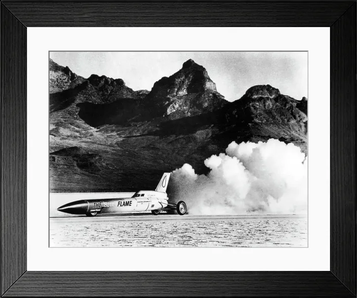 Framed Print : Blue Flame rocket-powered car, c1970 Framed Print : Blue Flame rocket-powered car, c1970