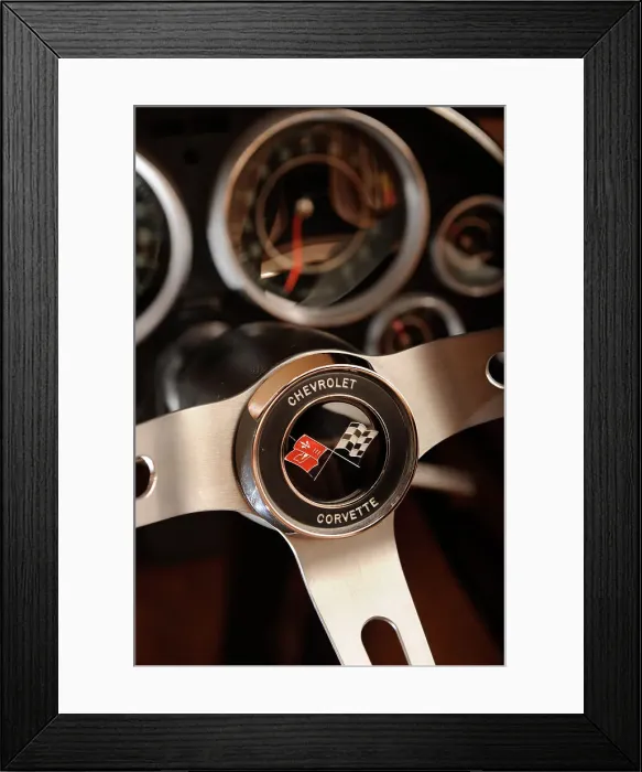 Framed Print : Chevrolet Corvette Stingray convertible 1964. Artist: Simon Clay Framed Print : Chevrolet Corvette Stingray convertible 1964. Artist: Simon Clay