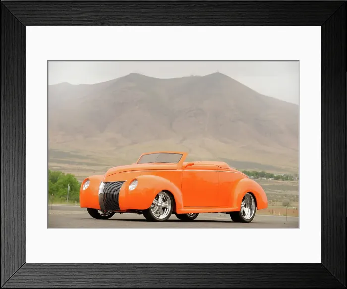 Framed Print : Ford Custom Orange Crush 1939. Artist: Simon Clay Framed Print : Ford Custom Orange Crush 1939. Artist: Simon Clay