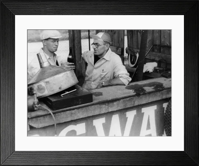 Framed Print : Motor racing mechanics, 1953 Framed Print : Motor racing mechanics, 1953