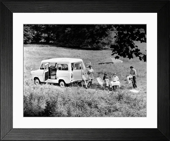 Framed Print : Family group with a 1968 Ford Explorer Camper van, (1968?) Framed Print : Family group with a 1968 Ford Explorer Camper van, (1968?)