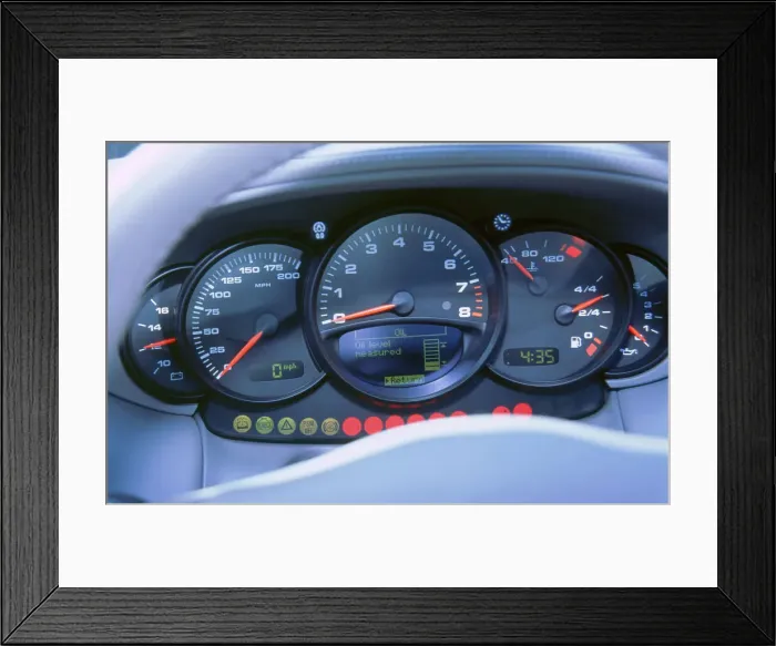 Framed Print : 1988 Porsche 959 instrument panel Framed Print : 1988 Porsche 959 instrument panel