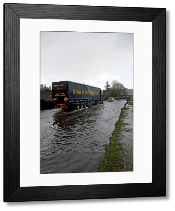 Framed Print : Vehicles on Flooded road at Beaulieu 2008 Framed Print : Vehicles on Flooded road at Beaulieu 2008