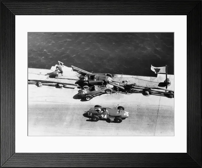 Framed Print : A crash at the Monaco Grand Prix, 1957 Framed Print : A crash at the Monaco Grand Prix, 1957