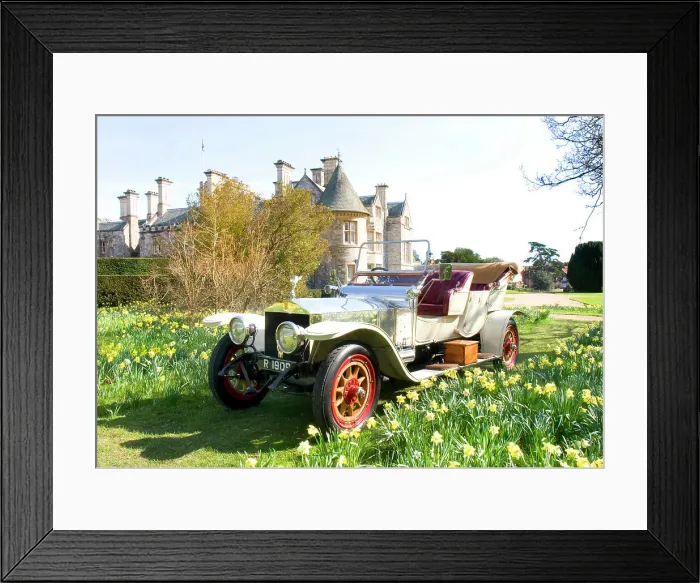 Framed Print : 1909 Rolls Royce in front of Palace House, Beaulieu Framed Print : 1909 Rolls Royce in front of Palace House, Beaulieu