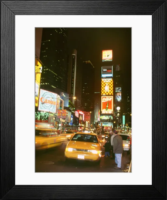 Framed Print : New York taxi at night 1995 Framed Print : New York taxi at night 1995