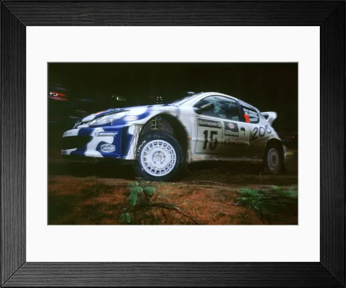 Framed Print : 1999 Peugeot 206 WRC Network Q Rally, Gronholm Framed Print : 1999 Peugeot 206 WRC Network Q Rally, Gronholm