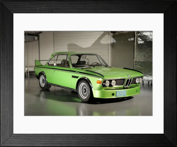 Framed Print : BMW 3.0 CSL BAT 1975. Artist: Simon Clay Framed Print : BMW 3.0 CSL BAT 1975. Artist: Simon Clay