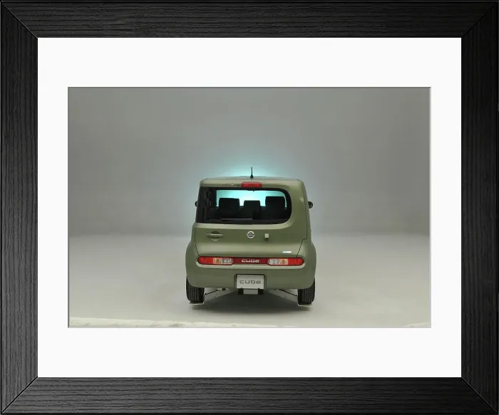 Framed Print : Nissan Cube 2008. Artist: Simon Clay Framed Print : Nissan Cube 2008. Artist: Simon Clay
