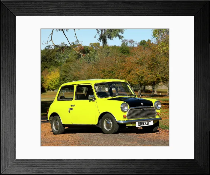 Framed Print : Mr.Bean's Mini from the tv programme of the same name Framed Print : Mr.Bean's Mini from the tv programme of the same name