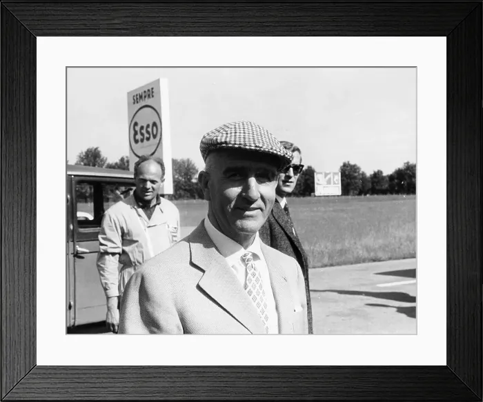 Framed Print : Giuseppe Farina at Monza, Italy, 1962 Framed Print : Giuseppe Farina at Monza, Italy, 1962