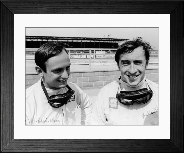 Framed Print : Jackie Stewart and Chris Amon, 1967 Framed Print : Jackie Stewart and Chris Amon, 1967