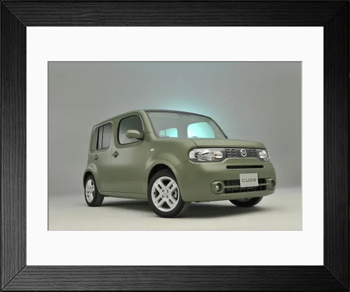 Framed Print : Nissan Cube 2008. Artist: Simon Clay Framed Print : Nissan Cube 2008. Artist: Simon Clay
