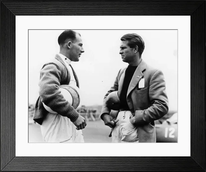 Framed Print : Peter Collins with Stirling Moss Framed Print : Peter Collins with Stirling Moss