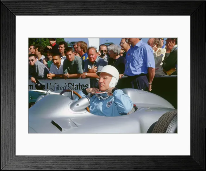 Framed Print : Stirling Moss prepares for the off. Goodwood festival of speed Framed Print : Stirling Moss prepares for the off. Goodwood festival of speed