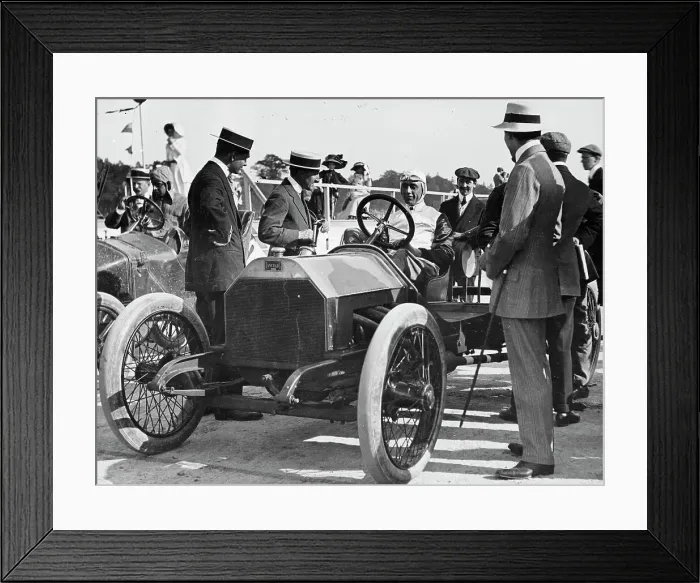 Framed Print : 1909 Lancia Beta, WL Stewart at the wheel, c1909-c1920