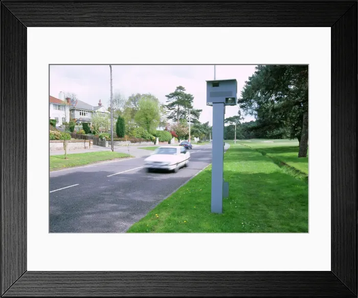 Framed Print : Speed Camera and traffic Framed Print : Speed Camera and traffic
