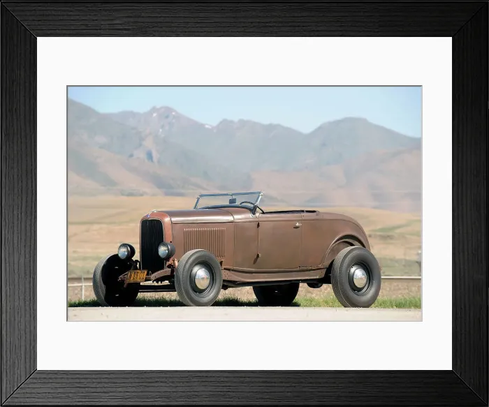 Framed Print : Ford Rodriguez Roadster Custom 1932. Artist: Simon Clay Framed Print : Ford Rodriguez Roadster Custom 1932. Artist: Simon Clay