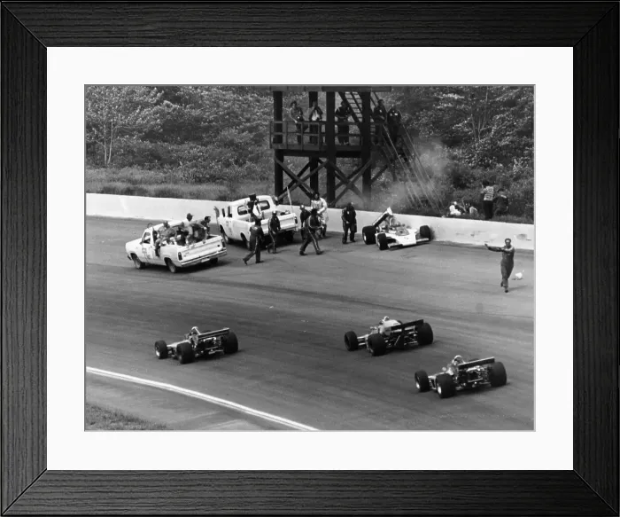 Framed Print : Accident at the Indianapolis 500, Indianapolis, Indiana, USA, 1974 Framed Print : Accident at the Indianapolis 500, Indianapolis, Indiana, USA, 1974