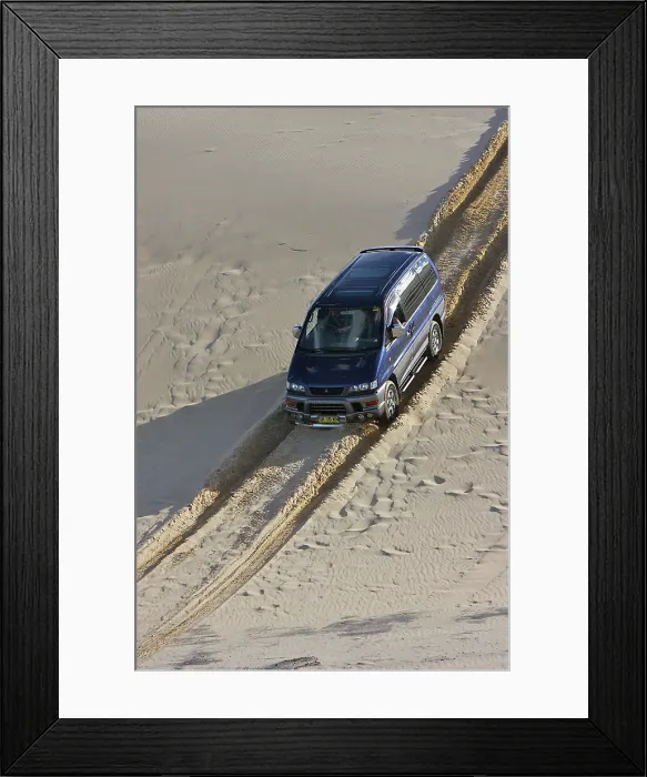 Framed Print : Mitsubishi Delica Space Gear V6 1996 in sand dunes New South Wales Australia Framed Print : Mitsubishi Delica Space Gear V6 1996 in sand dunes New South Wales Australia