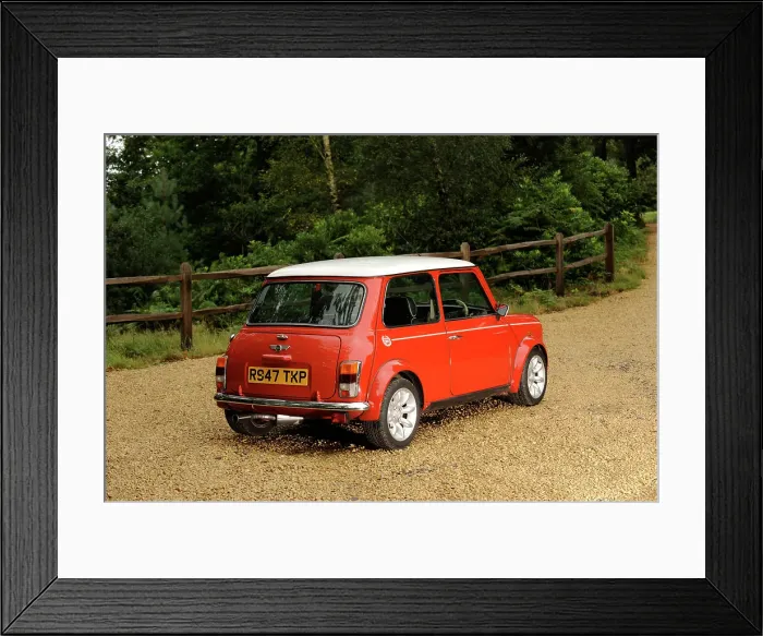 Framed Print : Rover Mini Cooper works 1998. Artist: Simon Clay Framed Print : Rover Mini Cooper works 1998. Artist: Simon Clay