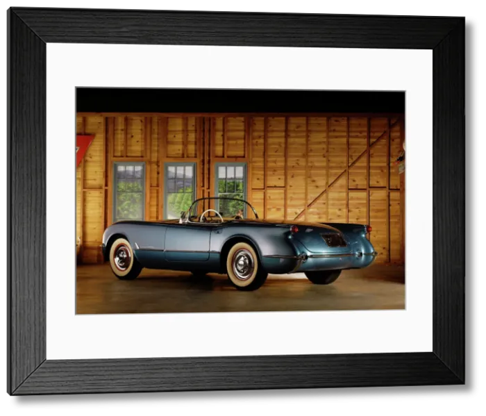 Framed Print : Chevrolet Corvette 1954. Artist: Simon Clay Framed Print : Chevrolet Corvette 1954. Artist: Simon Clay