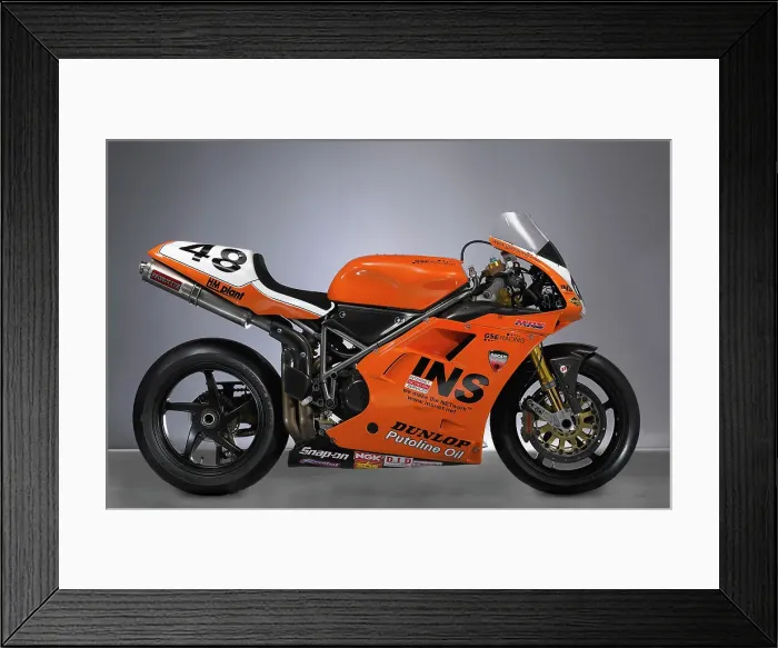 Framed Print : 2000 & 2001 Ducati racing bike Framed Print : 2000 & 2001 Ducati racing bike