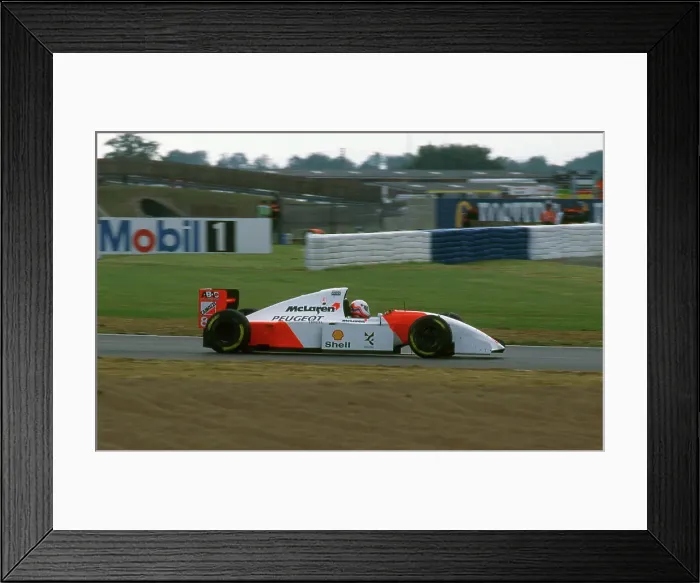 Framed Print : 1994 McLaren Peugeot MP4-9 Martin Brundle, tyre testing at Silverstone Framed Print : 1994 McLaren Peugeot MP4-9 Martin Brundle, tyre testing at Silverstone