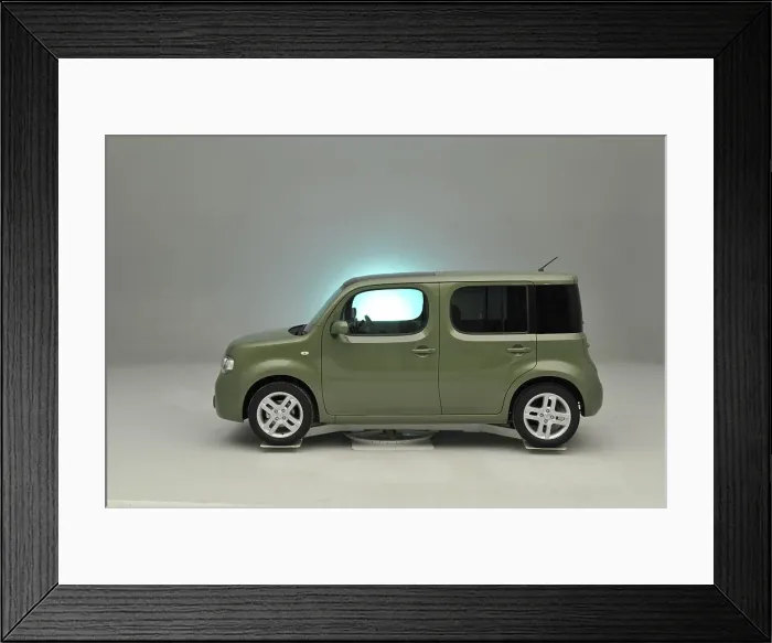Framed Print : Nissan Cube 2008. Artist: Simon Clay Framed Print : Nissan Cube 2008. Artist: Simon Clay