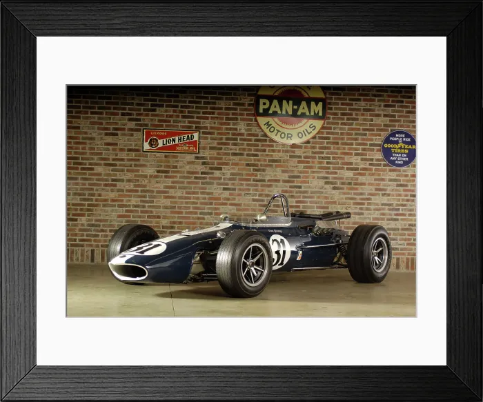 Framed Print : Gurney Eagle racing car 1966. Artist: Simon Clay Framed Print : Gurney Eagle racing car 1966. Artist: Simon Clay