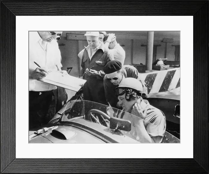Framed Print : Reg Parnell in Aston Martin DB3S, Monza, 1952