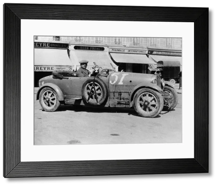 Framed Print : Bugatti Type 43, Nice, France, (late 1920s?) Framed Print : Bugatti Type 43, Nice, France, (late 1920s?)