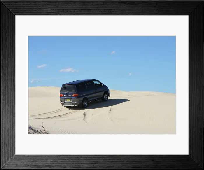 Framed Print : Mitsubishi Delica Space Gear V6 1996 in sand dunes New South Wales Australia Framed Print : Mitsubishi Delica Space Gear V6 1996 in sand dunes New South Wales Australia