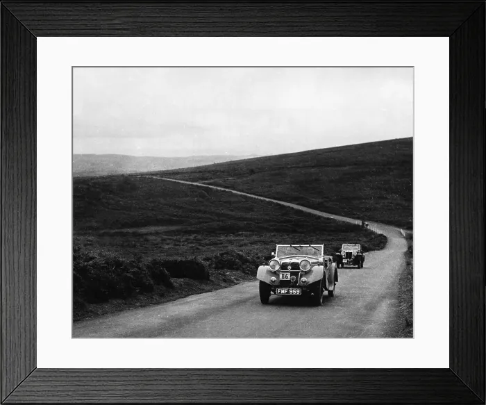 Framed Print : 1937 Riley Lynx on Torquay rally driven by M.G.Shorey
