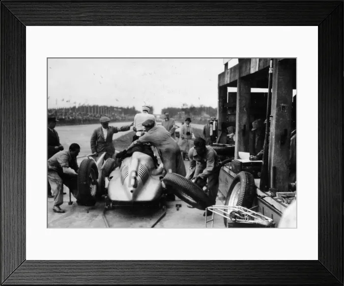 Framed Print : Auto Union in the pits during a Grand Prix, 1938 Framed Print : Auto Union in the pits during a Grand Prix, 1938