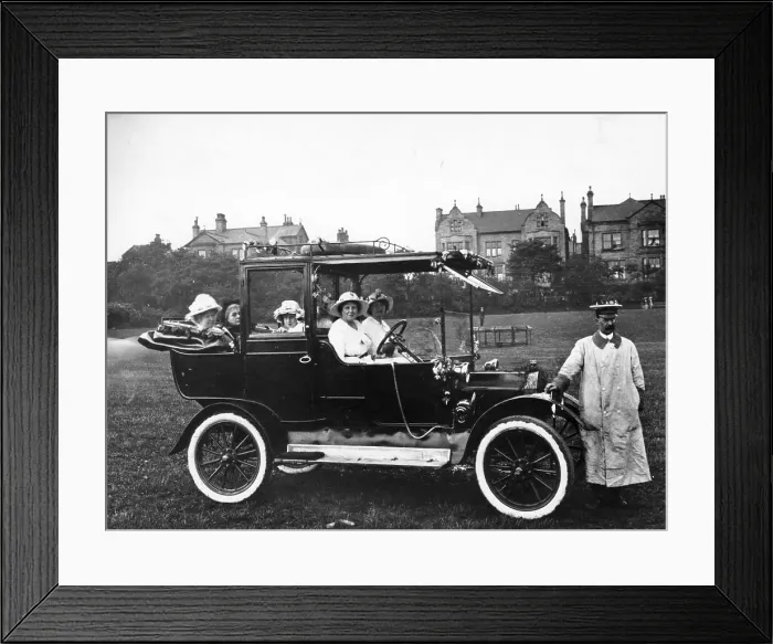 Framed Print : People with a 1914 Model T Ford, 1914 Framed Print : People with a 1914 Model T Ford, 1914