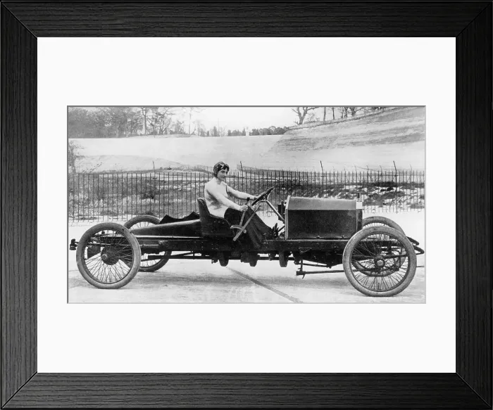 Framed Print : Miss Dorothy Levitt, in a 26hp Napier, Brooklands, 1908 Framed Print : Miss Dorothy Levitt, in a 26hp Napier, Brooklands, 1908