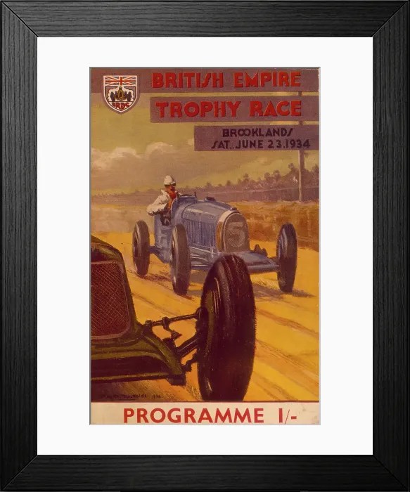 Framed Print : Programme for the British Empire Trophy Race, Brooklands, 1934 Framed Print : Programme for the British Empire Trophy Race, Brooklands, 1934