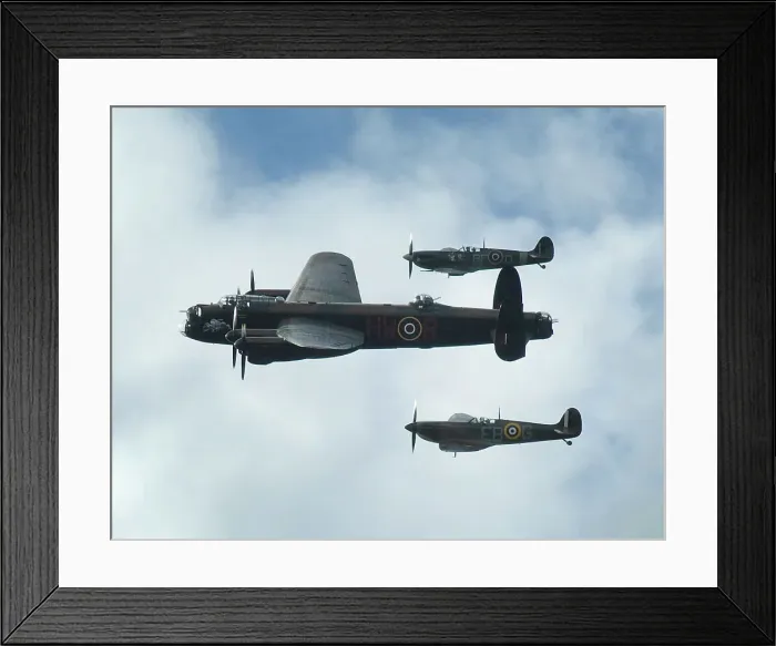 Framed Print : 2011 Goodwood Revival Meeting, Lancaster bomber and 2 Spitfires in aerial display Framed Print : 2011 Goodwood Revival Meeting, Lancaster bomber and 2 Spitfires in aerial display
